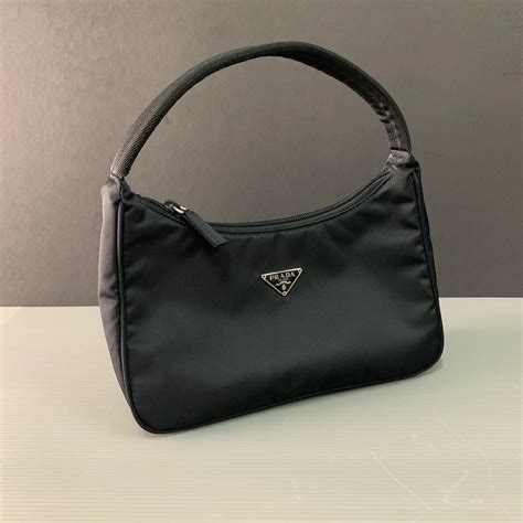 prada nylon hobo handbags|pre owned Prada nylon bag.